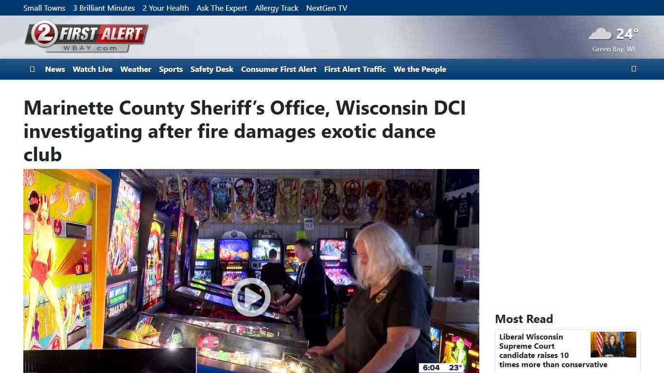 Marinette County Sheriff’s Office, Wisconsin DCI investigating after fire damages exotic dance club